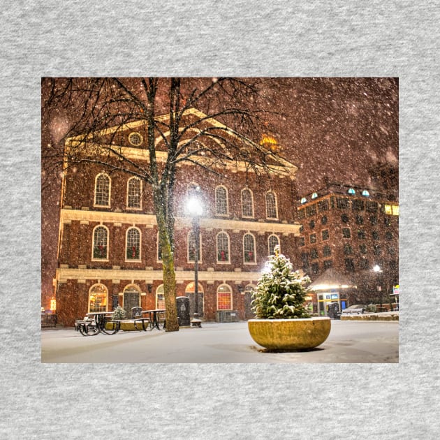 Snow Storm in Faneuil Hall Quincy Market Boston MA by WayneOxfordPh